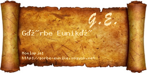 Görbe Euniké névjegykártya